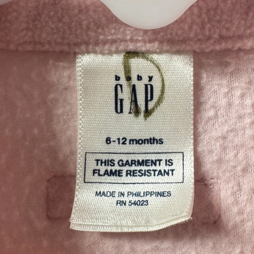 Baby Gap Pink Fleece Pajama Button Down Pajama Top